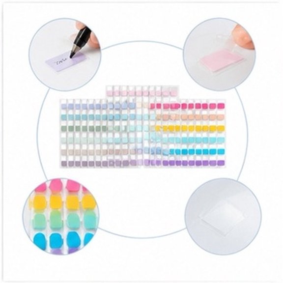 WEUVEB 360Pcs Multi Color Transparent Adhesive Tabs for Quick Indexing and Home Use