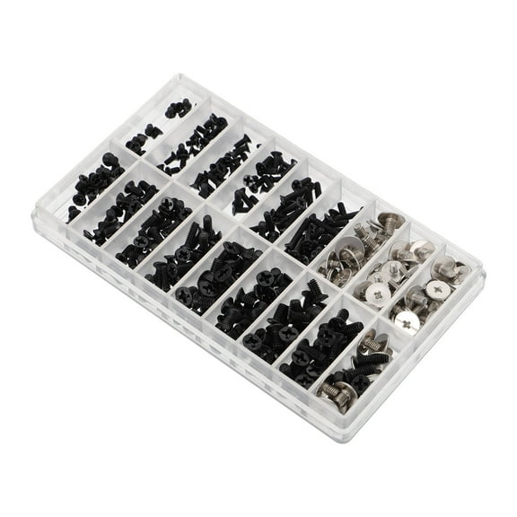 WEUVEB 360Pcs Black Stainless Steel Countersunk Head Screws Rust Proof for Computer Repair