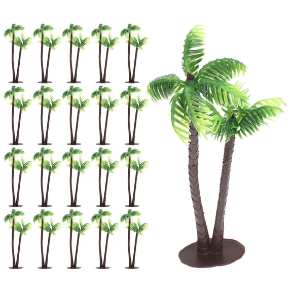 WEUVEB 36Pcs Miniature Palm Tree Simulation Coconut Tree For Aquarium Decor And Family Craft Projects