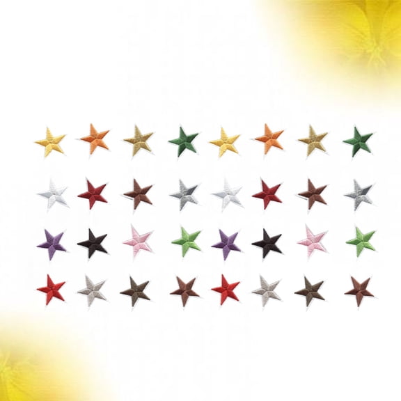 WEUVEB 38Pcs Embroidery Patch Sticker Star Cloth Decals for Clothing Hats and Bags