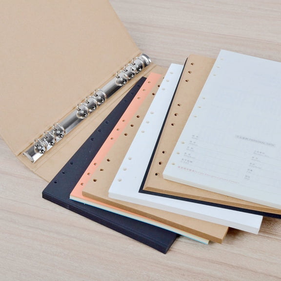 WEUVEB 3Pcs Khaki Kraft Paper Binder Notebook Shell with Iron Material Ideal for Daily Organization
