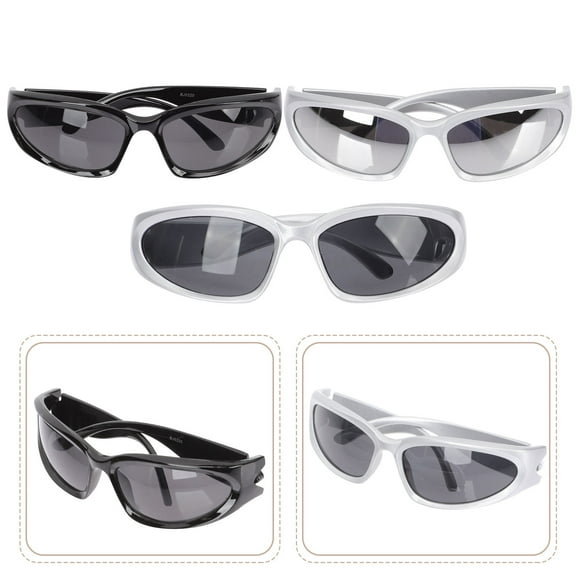 WEUVEB 3Pcs Ladies Sunglasses Fashionable Assorted Color Plastic UV Protection for Outdoor Activities Back to School