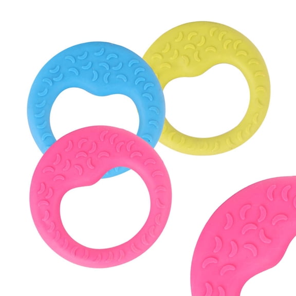 WEUVEB 3Pcs Moon Dog Rings Made of Durable Resistant Rubber for Playing and Chewing