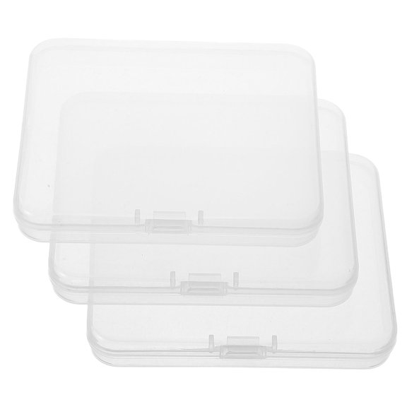 WEUVEB 3Pcs Portable Eyelash Storage Container Clear Plastic Box with Lid for Easy Access