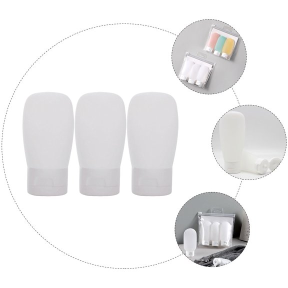 WEUVEB White Pe Travel Containers - Airtight, Lightweight, Easy to Carry 3Pcs