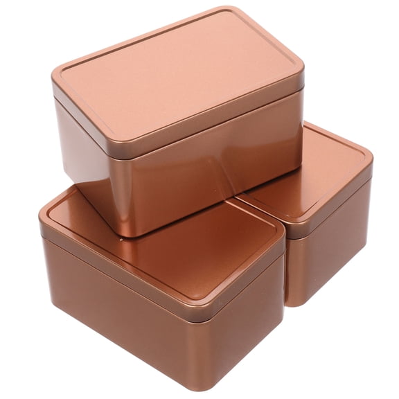 WEUVEB 3-Pack Rose Tinplate Storage Containers with Lids, Lightweight and and Pantry Organization Solution
