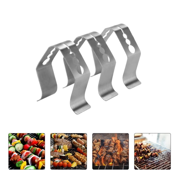 WEUVEB 3Pcs Stainless Steel Meat Thermometer Clips for Grill Probe Holder Bbq Supplies