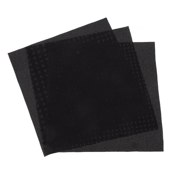 WEUVEB 3-Pack Black Cross Fabric with Medium Grid Pattern for Embroidery, Needlework, and Craft Projects