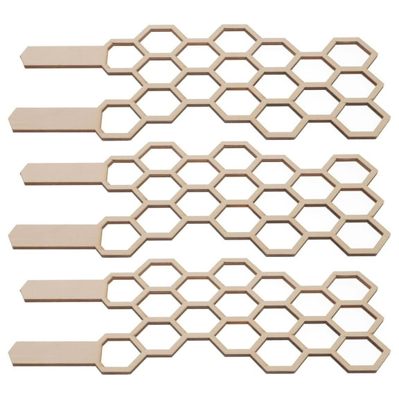 WEUVEB 3pcs Flower Trellis Wood Khaki Hexagonal Indoor Garden Decoration