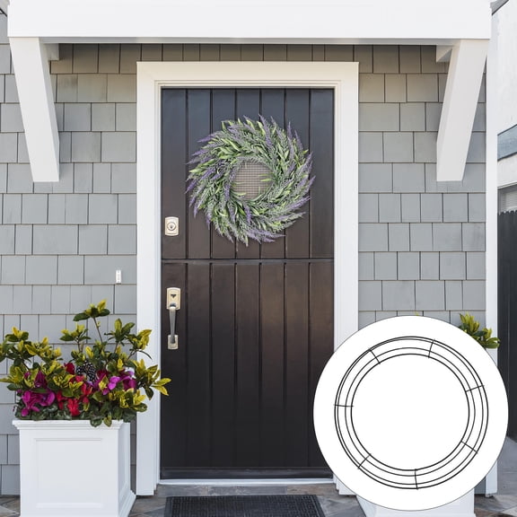WEUVEB 3pcs Iron Wreath Loop DIY Decor Frame for Indoor Gardens Black