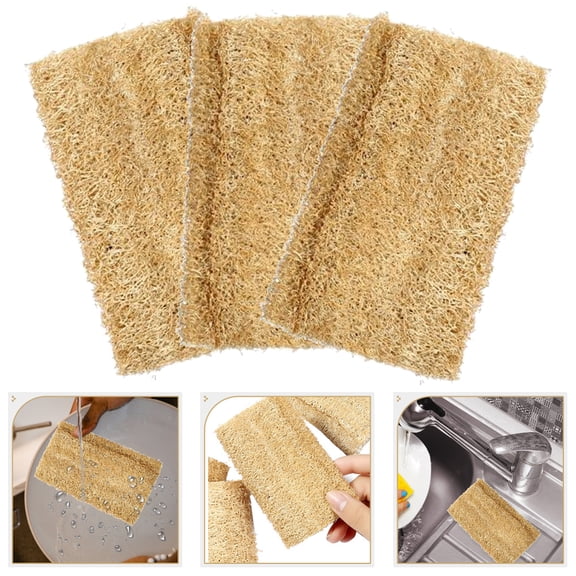 WEUVEB Natural Loofah Sponge Pads 3-Pack - Breathable, Quick-Dry Exfoliating Bath Scrub for Body and Home Spa Care