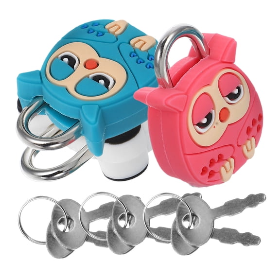 WEUVEB 3-Pack Mini Security Locks for Backpacks with Keys, Assorted Colors, Travel Padlocks for Luggage and Bags