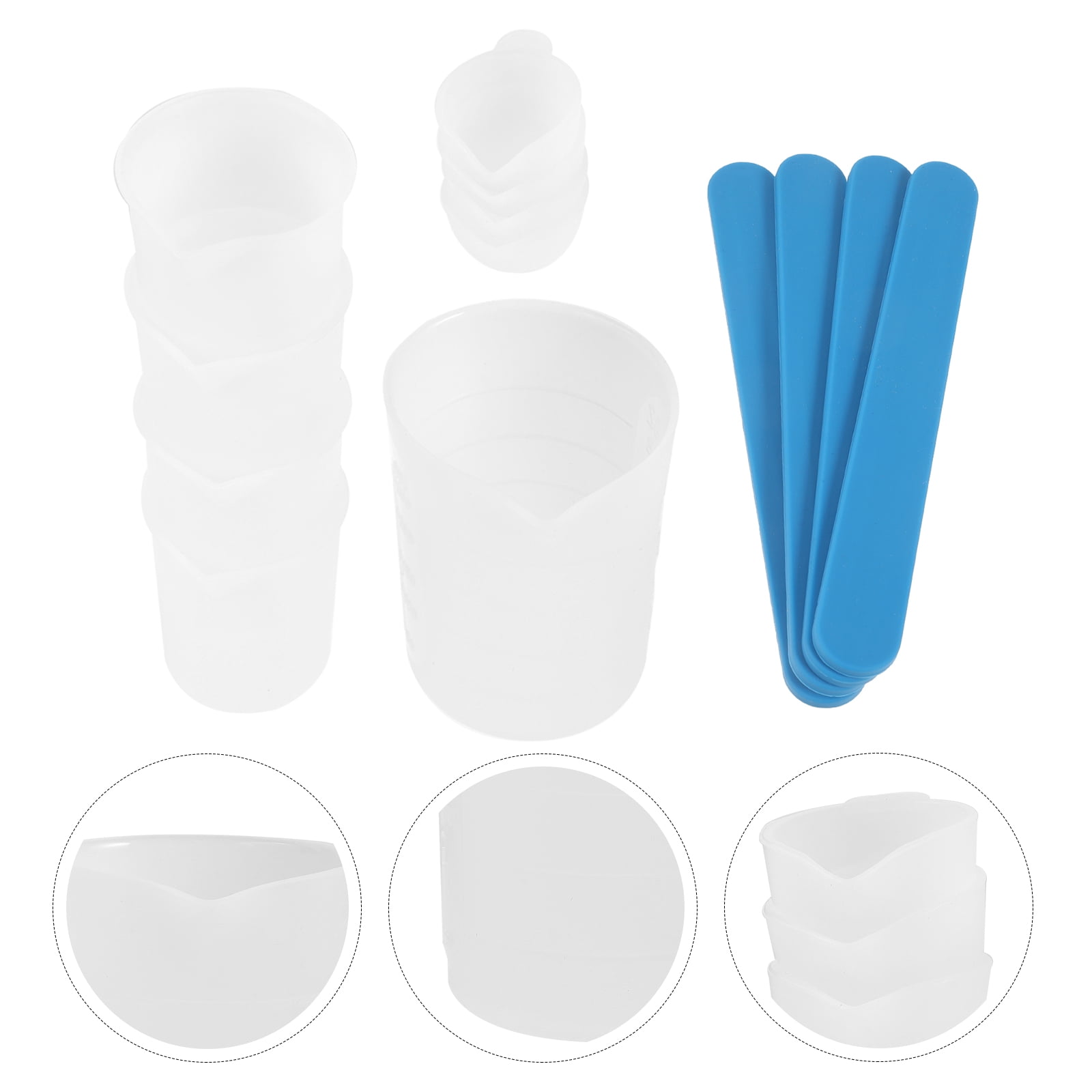 WEUVEB 4 Pouring Cups Silicone Mixing Cups for Resin Assorted Color ...