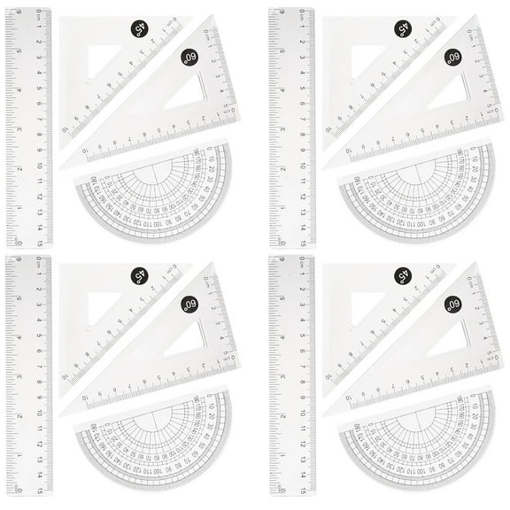 WEUVEB 4 Sets Multipurpose Drawing Ruler for Art Construction Set