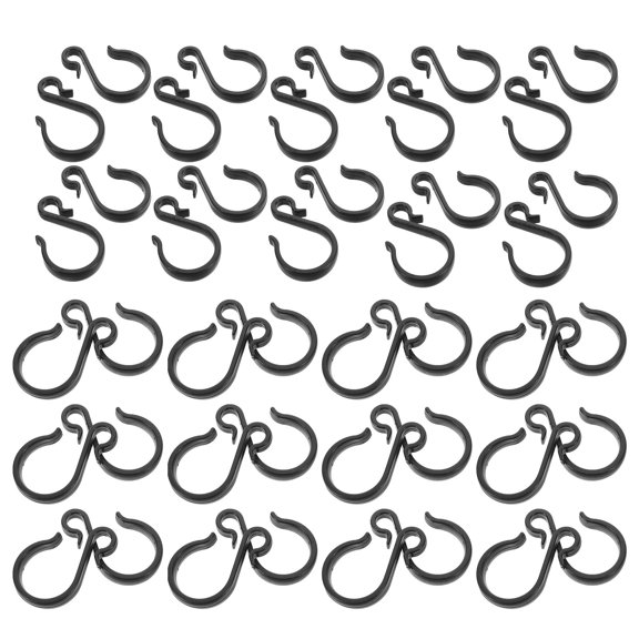 WEUVEB 40Pcs Black Flat Plastic Hooks for Kitchen Bathroom Sink Edge Hanging and Drain Rack Storage