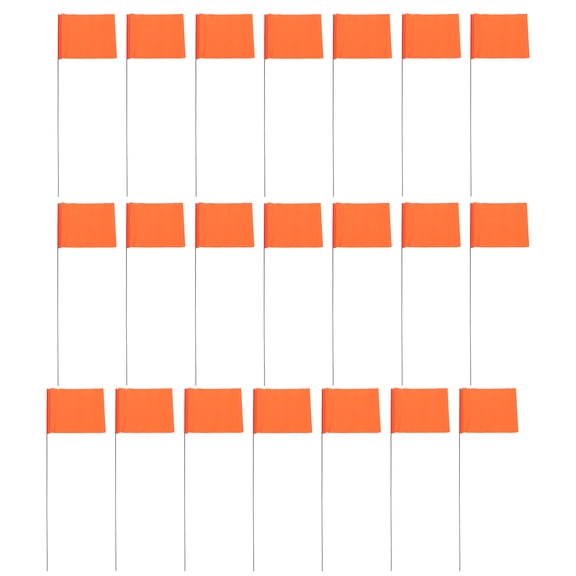 WEUVEB 40Pcs Orange Yard Marker Flags with Steel Wire Stems for Construction, Survey, Boundary