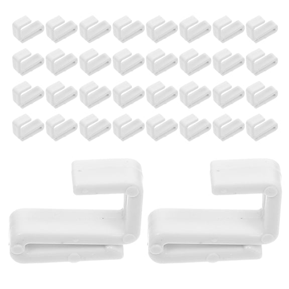 WEUVEB 40Pcs Clip on Plastic S Hooks Flat Rack Hangers for Closet Wardrobe Storage