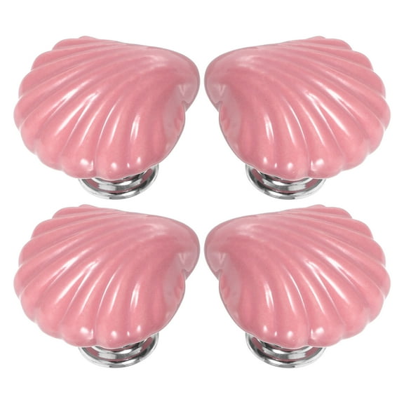 WEUVEB 4-Pack Shell Shaped Cabinet Drawer Knobs Decorative Hardware for Kitchen and Bathroom Decor