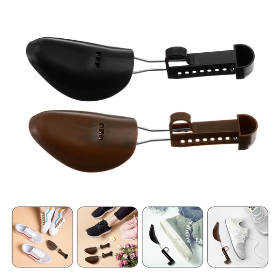 WEUVEB 4Pairs Black Adjustable Shoe Tree with Easy Use Design for Shoes Shape Holder