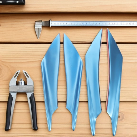 WEUVEB 4Pcs Side Fins for Car ABS Blue Automotive Modified Part with Enhanced Aerodynamics Design