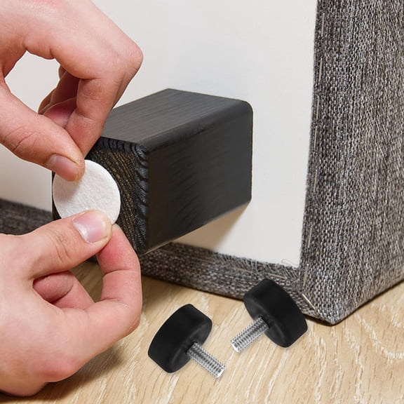 WEUVEB 4Pcs Adjustable Rubber Furniture Feet with Screw on Stable Leveling Legs for Tables Chairs and Cabinets