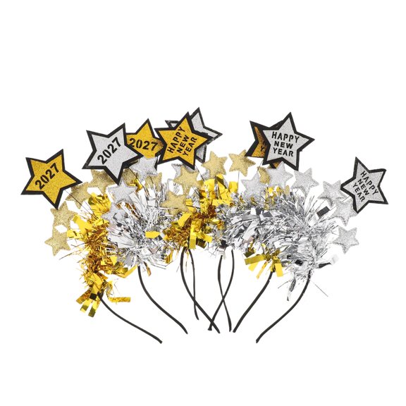 WEUVEB 4Pcs Assorted Color 2027 Spring Festival Headbands for New Year Event Decorations