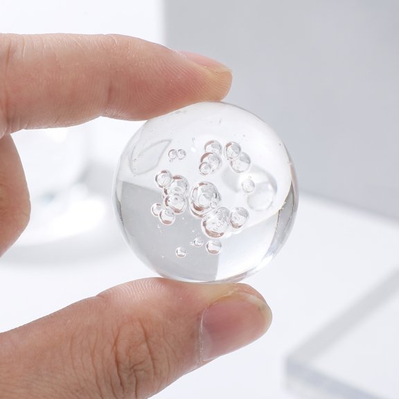 WEUVEB 4Pcs Clear Decorative Crystal Globe Bubble Ball for Elegant Home Desk and Garden Ornament