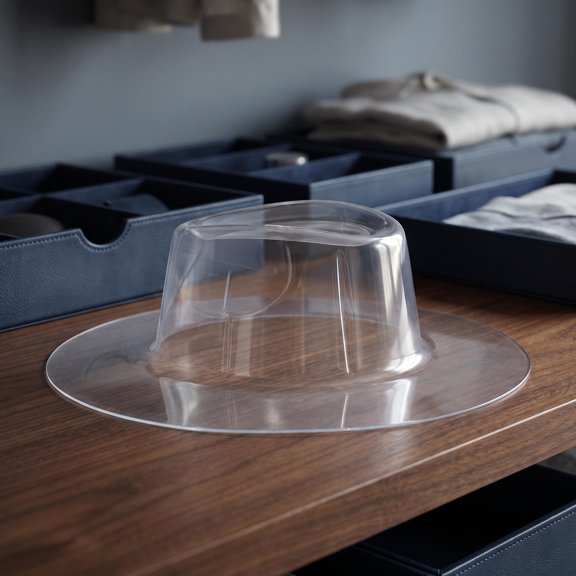 WEUVEB 4Pcs Cowboy Hat Shaper Insert Clear Lightweight Hat Form Support for Travel Use