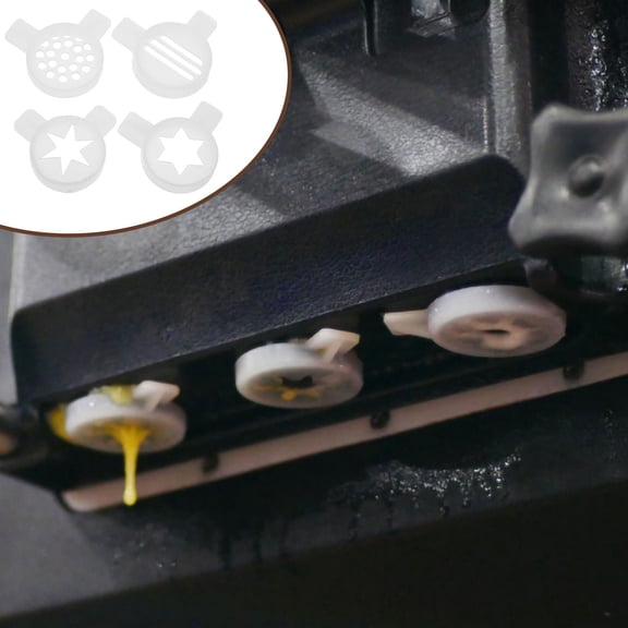 WEUVEB 4Pcs White Plastic Ice Cream Machine Nozzles Innovative Design for Restaurant Decoration