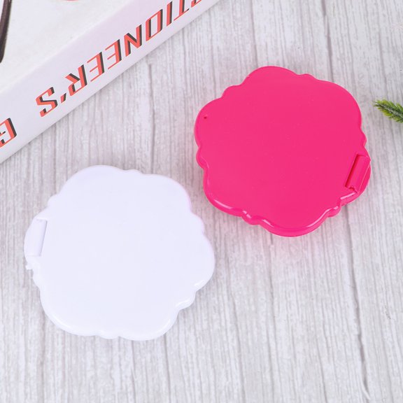 WEUVEB 4Pcs Creative Rose Shaped Foldable Cosmetic Mirror Portable Double Sided Assorted Colors