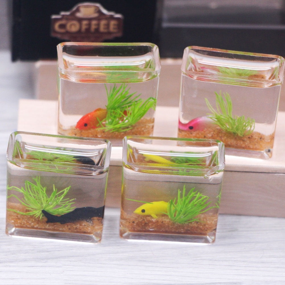 Weuveb 4Pcs Doll House Fish Tanks Miniature Design Miniature Scene Photo Inspiration