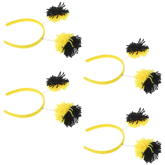 WEUVEB 4pcs Yellow Bumblebee Head Bopper Headband for Birthday Party Decor