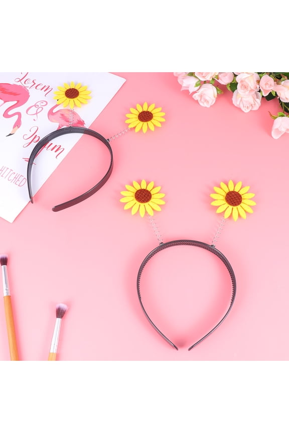 4Pcs Hair Hoop Sunflower Hair Accessories Non Slip Comfortable Texture Assorted Color for Women Drag Show
