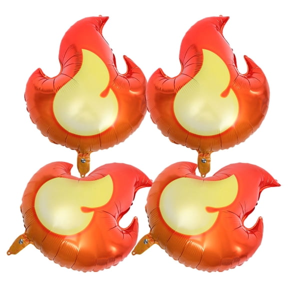 WEUVEB 4Pcs Party Flame Balloons Assorted Color Aluminum Foil Inflatable Decorations