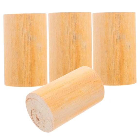 WEUVEB 4Pcs Khaki Wood Furniture Risers for Chair Sofa Bed Stable Height Extenders