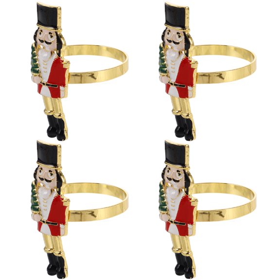 WEUVEB Nutcracker Napkin Holder Dinner Metal 4Pcs Birthday Party
