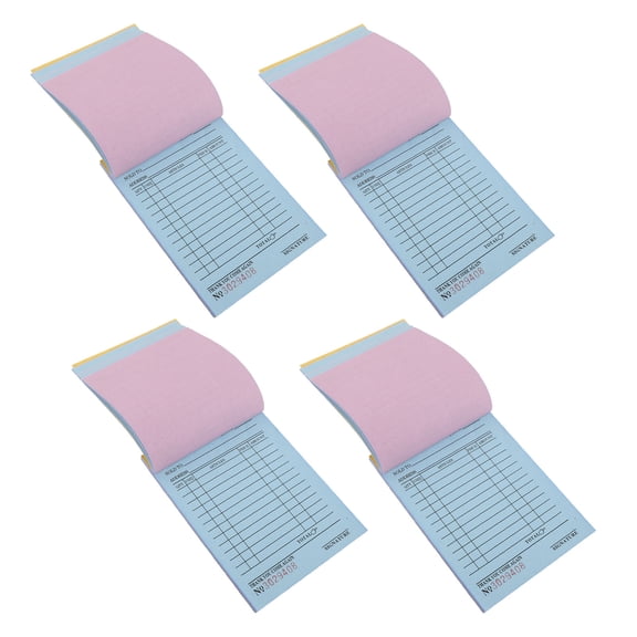 WEUVEB 4Pcs Paper Receipt Book for Business Use with Clear Duplicate Forms