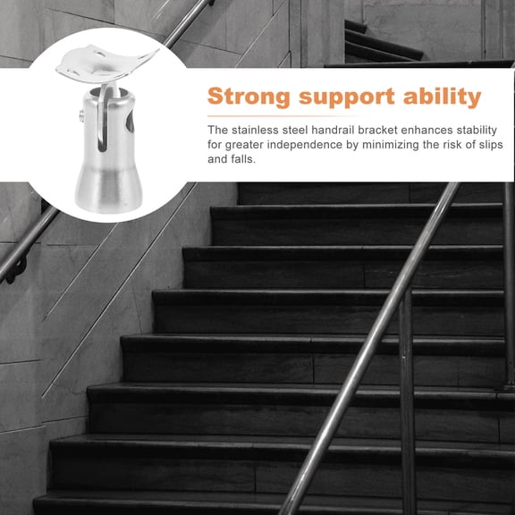 WEUVEB 4Pcs Plated Silver Stair Railing Bracket Durable Stainless Steel Column Support for Home Use