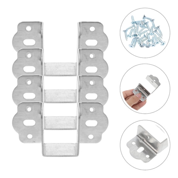 WEUVEB 4Pcs Precision Designed Bed Frame Brackets for Reliable Bed Rail and Headboard Stability