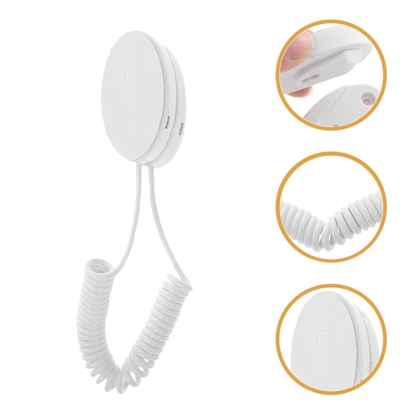 WEUVEB 4-Pack White Plastic Remote Control Holders with Coiled Security Cables for Convenient and Secure Storage