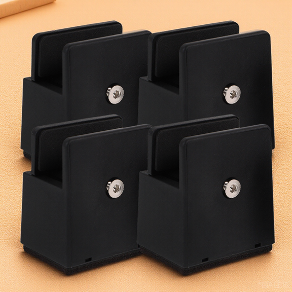 WEUVEB 4Pcs Silent Wear Resistant Bed Frame Risers Black Elevate Furniture At Home