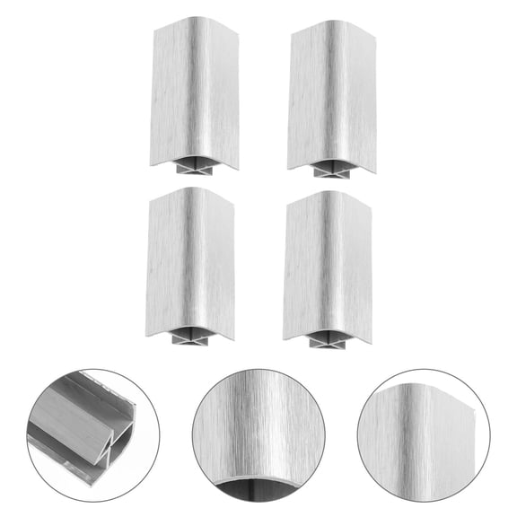 WEUVEB 4Pcs Silver Corner Protector for Cabinet Bottom Gaps Stopping and Water Stain Isolation