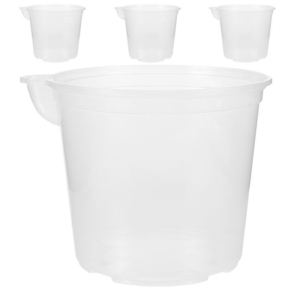 WEUVEB 4Pcs Transparent Automatic Watering Planters Self Irrigating Plastic Pots for Home Decor