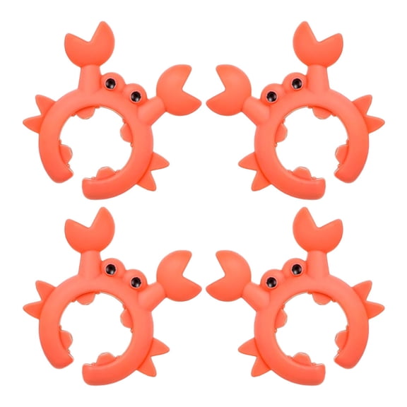 WEUVEB 4Pcs Crab Shaped Orange Silicone Utensil Holder for Kitchen Countertop