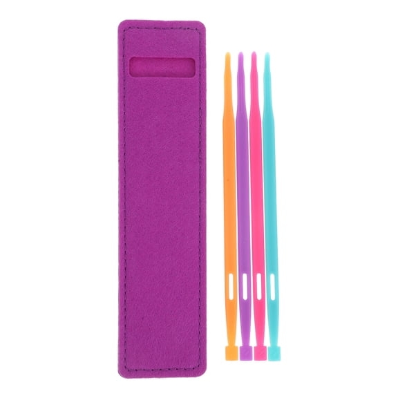 WEUVEB 4Pcs Purple Thang Sewing Tool Set Portable Multifunctional Accessories with Felt Bag