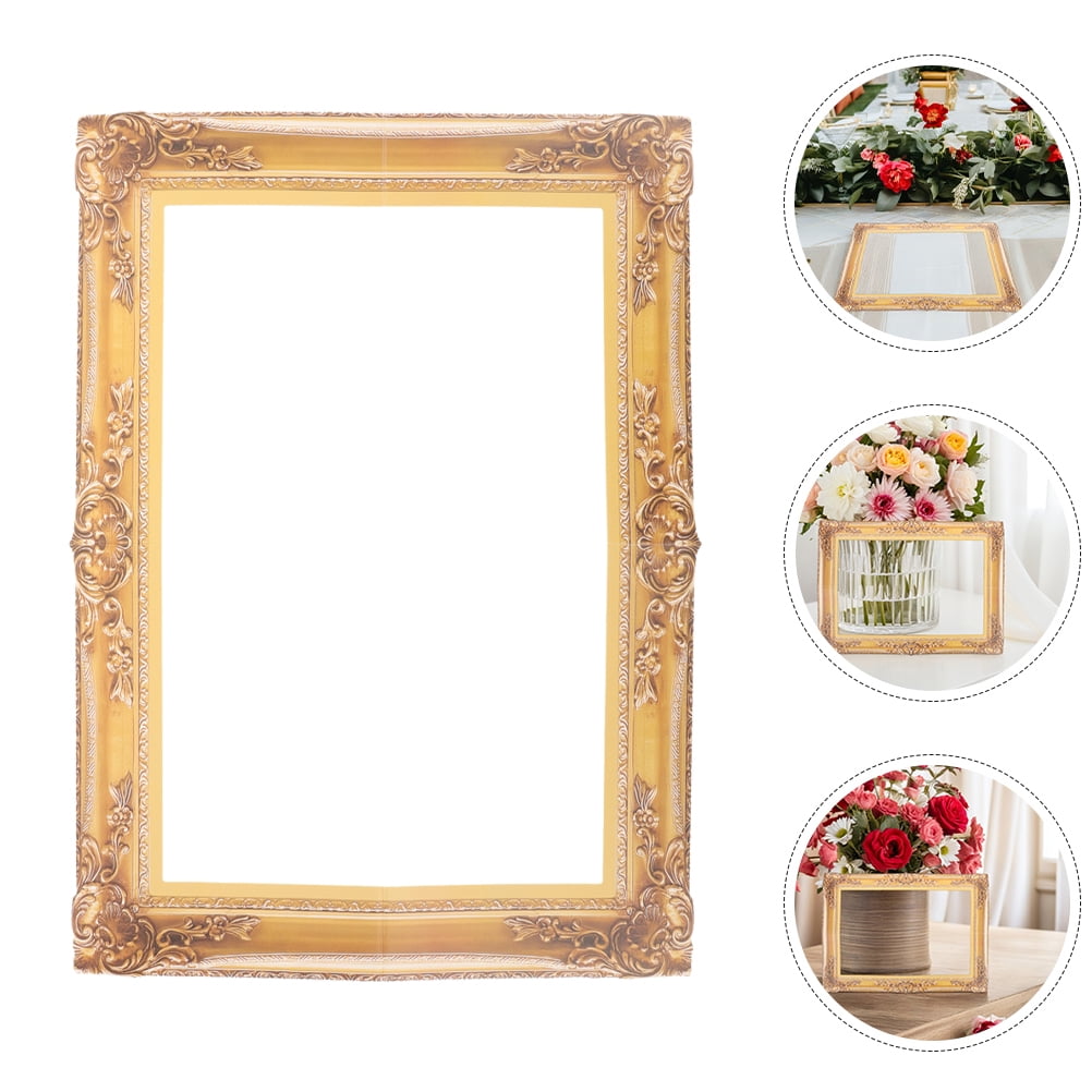 WEUVEB 4Pcs Wedding Reception Props Golden Paper Picture Frames ...