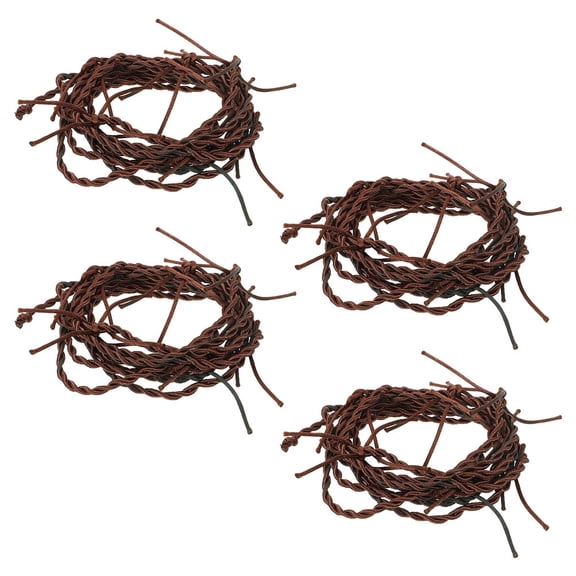 WEUVEB 4PCS Barbed Wire Prop Fake Rusted Barbed Wire Western Ornaments for Roleplaying Events Multi PP