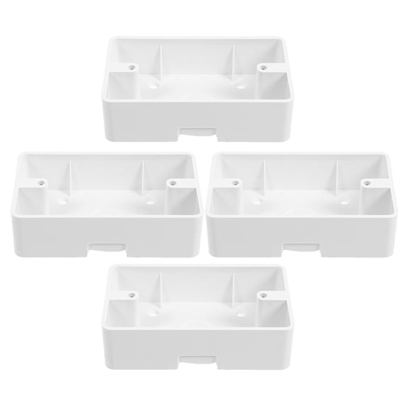 WEUVEB 4Pcs White Plastic Surface Mount Electrical Switch Box for Home Wiring