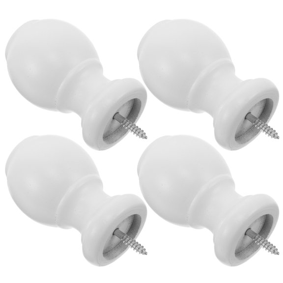 WEUVEB Elegant White Wood Finials, Modern Home Decor, Easy Screw-on Installation