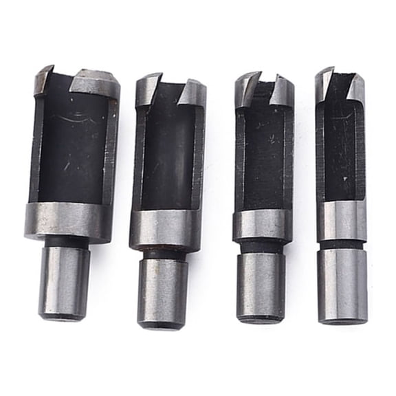 WEUVEB 4Pcs Plug Cutters for Wood Straight Tapered Chamfered Cutters Multi Color